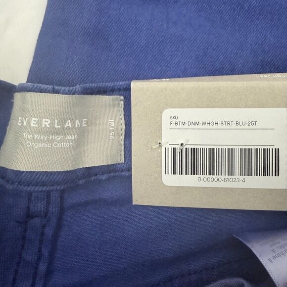EVERLANE The Way High Straight Jean 25 Tall 25T Vivid Blue High Waist NWT B64 - Picture 6 of 6